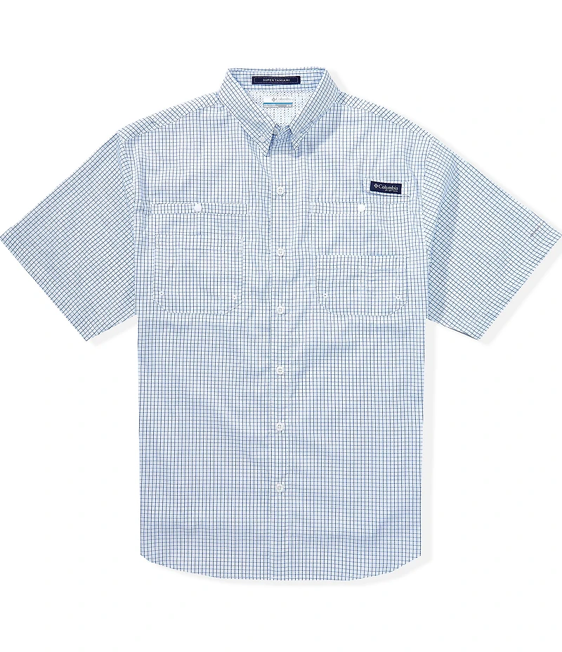 Columbia PFG Super Tamiami Gingham Short Sleeve Woven Shirt
