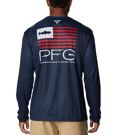 Columbia PFG Terminal Tackle Fish Star Graphic Long Sleeve T-Shirt