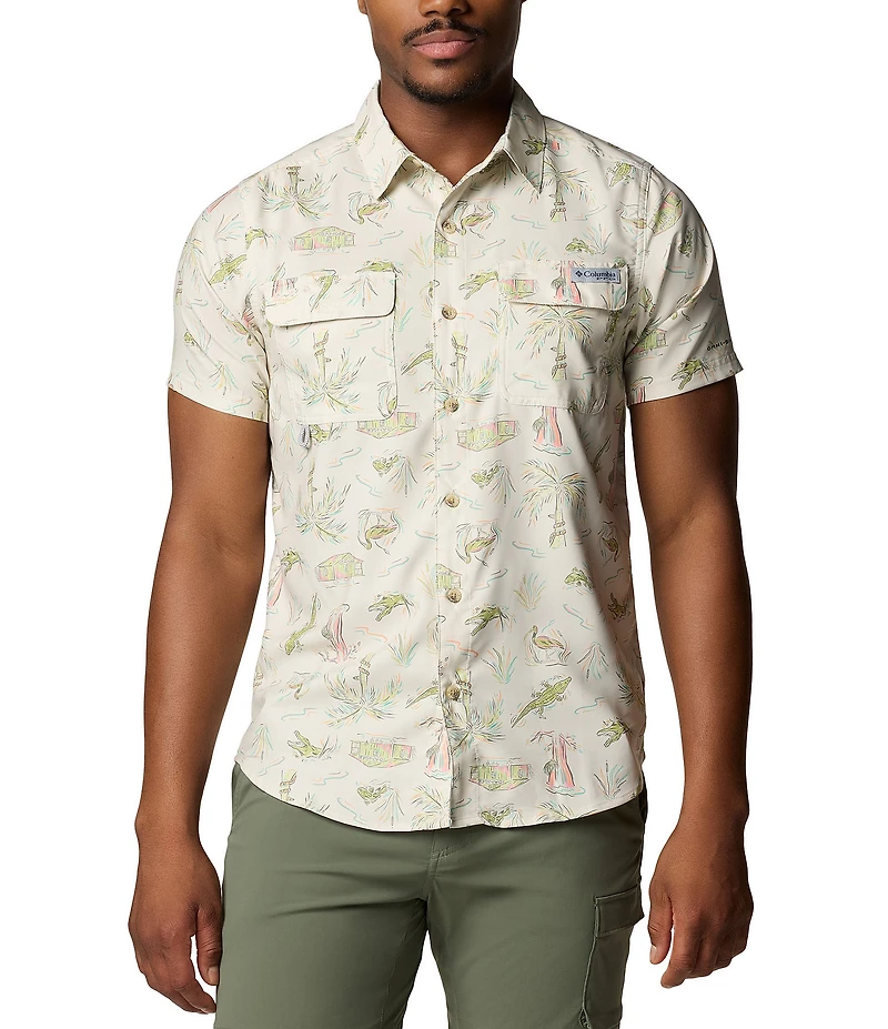 Columbia PFG Uncharted Printed Short Sleeve Woven Shirt