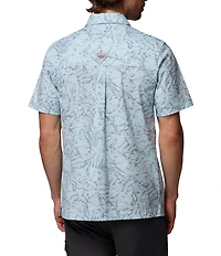 Columbia PFG Wild Cast Leaf Print Short Sleeve Woven Shirt