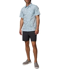 Columbia PFG Wild Cast Leaf Print Short Sleeve Woven Shirt