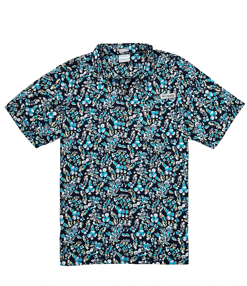 Columbia PFG Wild Cast Tropica Print Short Sleeve Woven Shirt