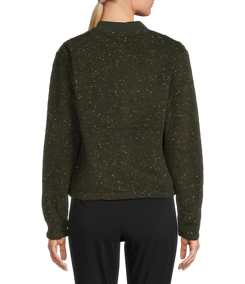 Columbia Stellar Path Fleece Ribbed Crew Neck Long Sleeves Zip Front Bomber Jacket