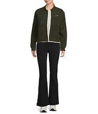 Columbia Stellar Path Fleece Ribbed Crew Neck Long Sleeves Zip Front Bomber Jacket
