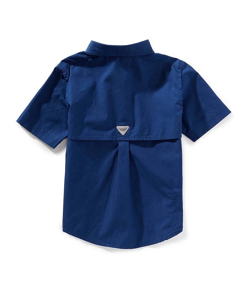 Columbia Little Boys Short-Sleeve Stretch Poplin Bonehead Fish Mesh Vented Fishing Shirt