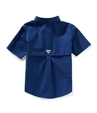 Columbia Little Boys Short-Sleeve Stretch Poplin Bonehead Fish Mesh Vented Fishing Shirt