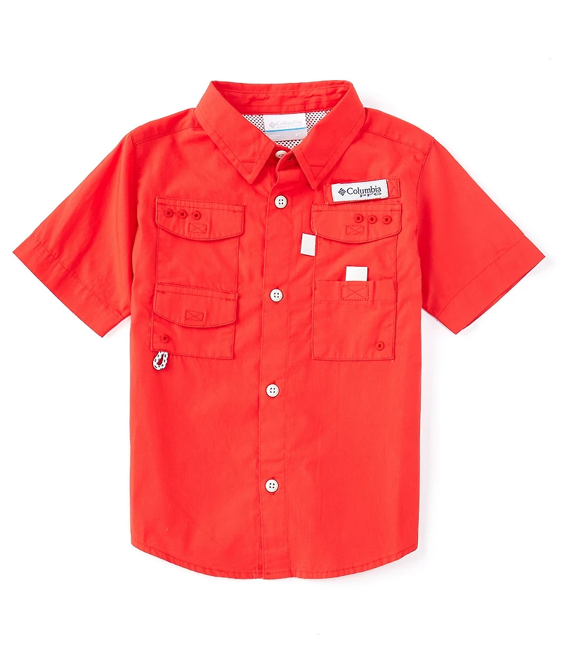 Columbia Little Boys Short-Sleeve Stretch Poplin Bonehead Fish Mesh Vented Fishing Shirt