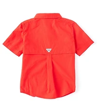 Columbia Little Boys Short-Sleeve Stretch Poplin Bonehead Fish Mesh Vented Fishing Shirt