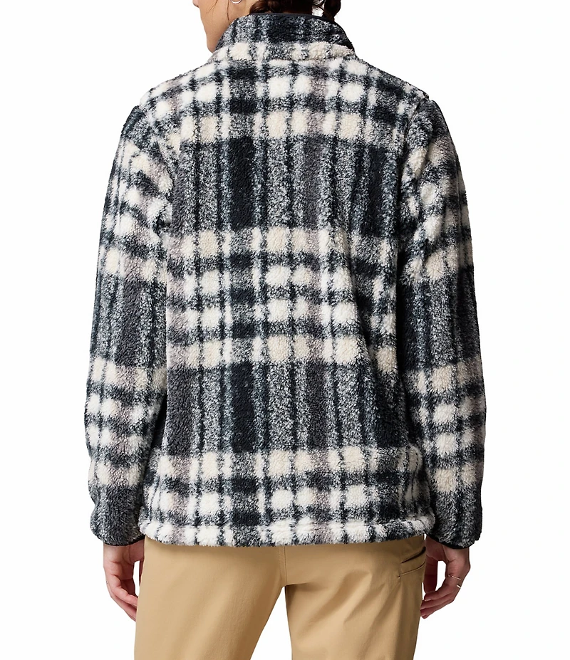 Columbia West Bend Plaid Fleece Stand Collar Long Sleeve Zip Front Jacket