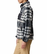 Columbia West Bend Plaid Fleece Stand Collar Long Sleeve Zip Front Jacket