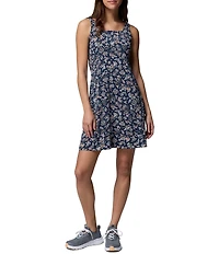 Columbia Women's Freezer Collegiate Navy Konakai Print Scoop Neck Empire A-Line Dress
