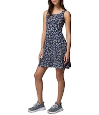 Columbia Women's Freezer Collegiate Navy Konakai Print Scoop Neck Empire A-Line Dress