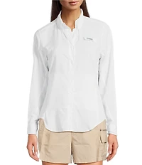 Columbia Womens Tamiami II Long Sleeve Woven Point Collar Roll-Tab Sleeves Button Front Shirt