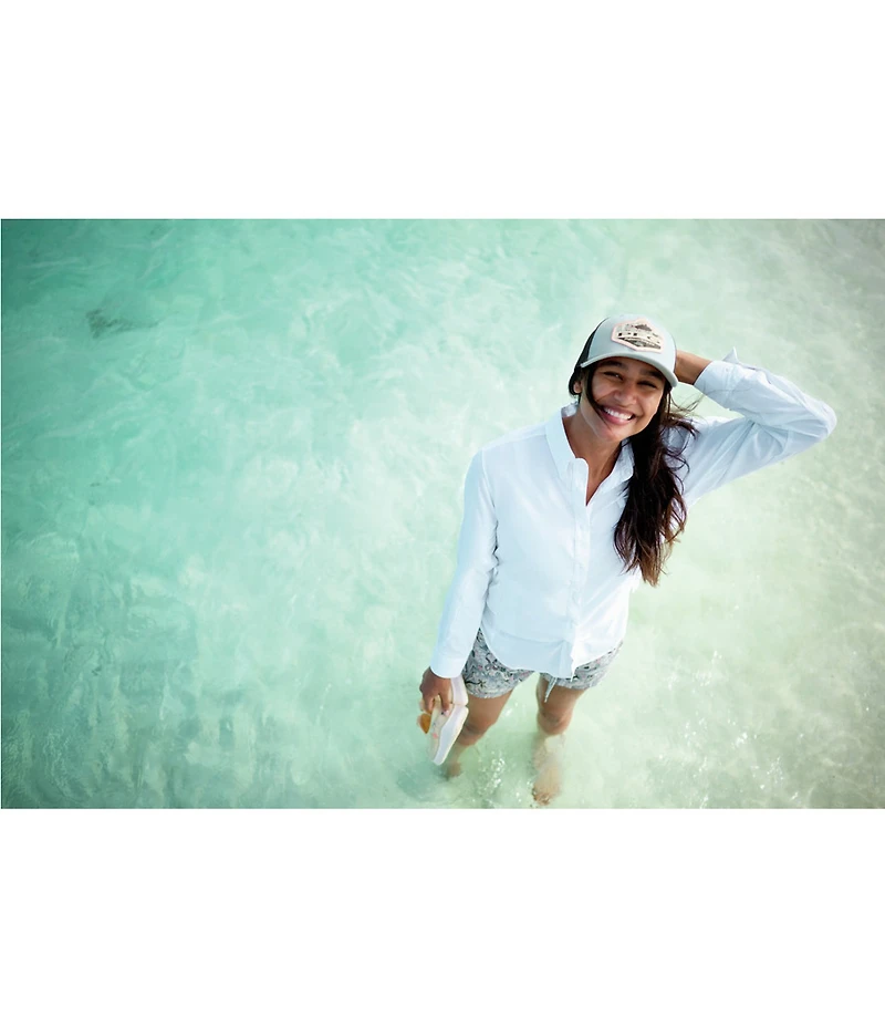 Columbia Womens Tamiami II Long Sleeve Woven Point Collar Roll-Tab Sleeves Button Front Shirt