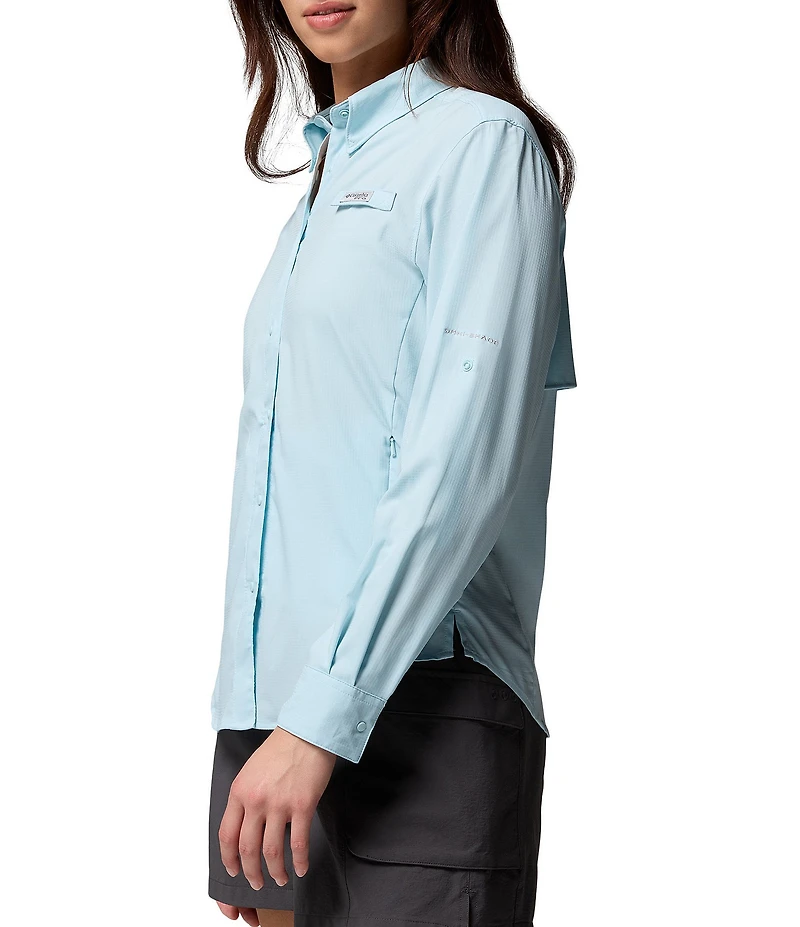 Columbia Womens Tamiami II Long Sleeve Woven Point Collar Roll-Tab Sleeves Button Front Shirt