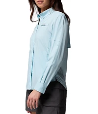 Columbia Womens Tamiami II Long Sleeve Woven Point Collar Roll-Tab Sleeves Button Front Shirt