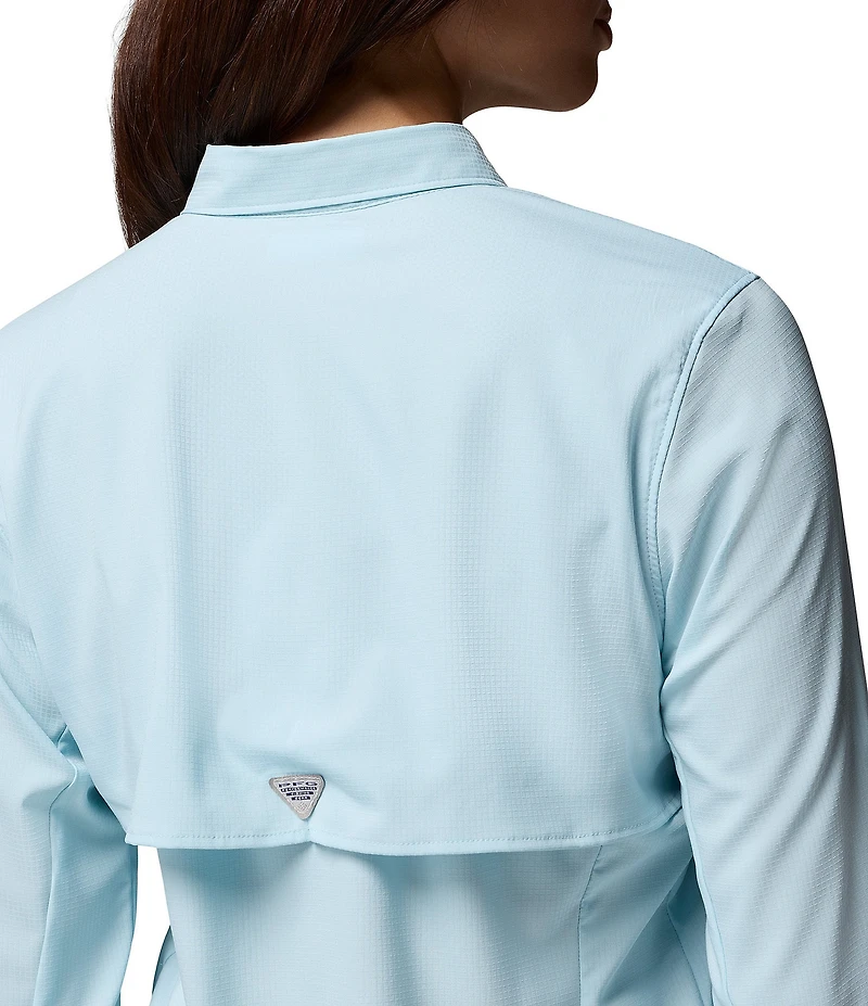 Columbia Womens Tamiami II Long Sleeve Woven Point Collar Roll-Tab Sleeves Button Front Shirt