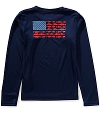 Columbia x PFG Little/Big Boys Long Sleeve Terminal Tackle Fish Flag UPF 50 Sun T-Shirt