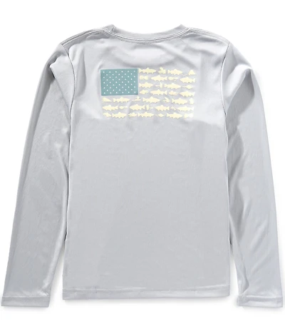 Columbia x PFG Little/Big Boys Long Sleeve Terminal Tackle Fish Flag UPF 50 Sun T-Shirt