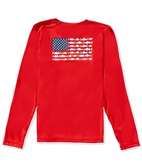 Columbia x PFG Big Boys Long Sleeve Terminal Tackle Fish Flag UPF 50 Sun T-Shirt