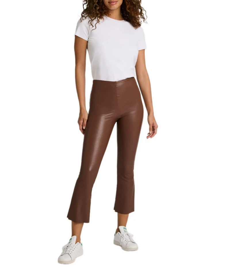 Commando Faux Leather Cropped Flare Leg Pants