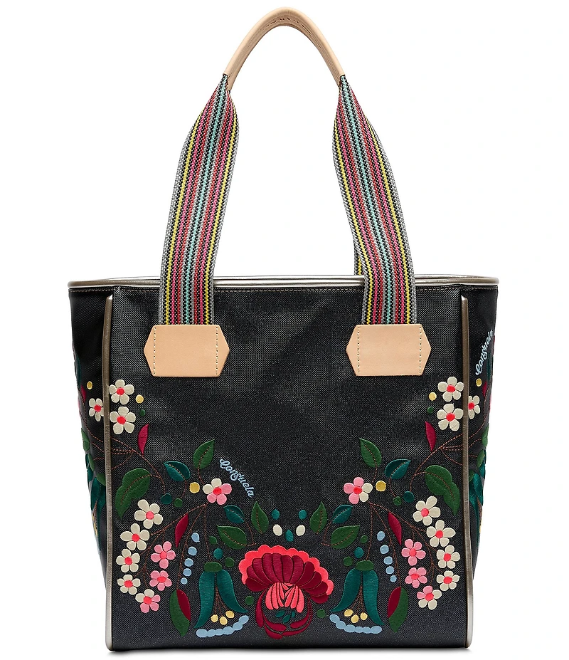 Consuela Ava Classic Floral Embroidered Woven Tote