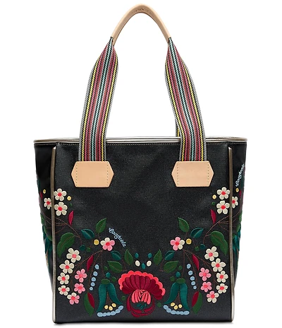 Consuela Ava Classic Floral Embroidered Woven Tote