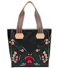 Consuela Ava Classic Floral Embroidered Woven Tote