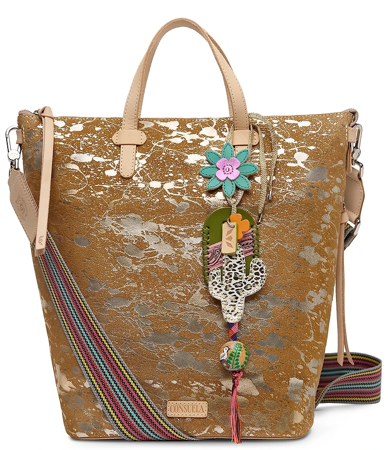Consuela Beau Metallic Splattered Suede Sling Backpack