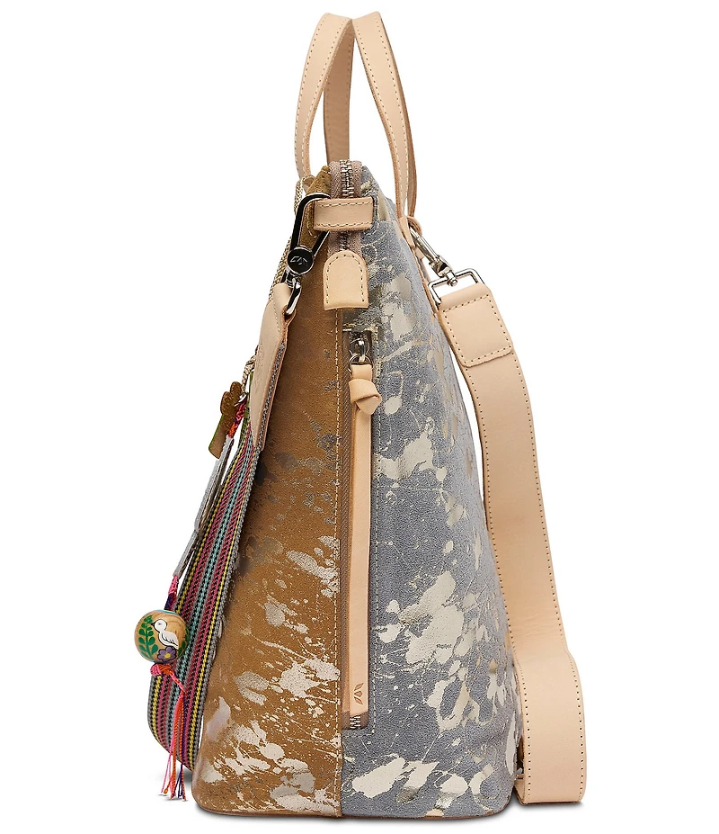 Consuela Beau Metallic Splattered Suede Sling Backpack