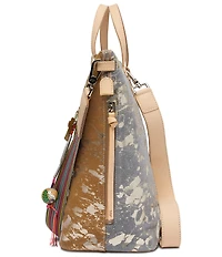 Consuela Beau Metallic Splattered Suede Sling Backpack