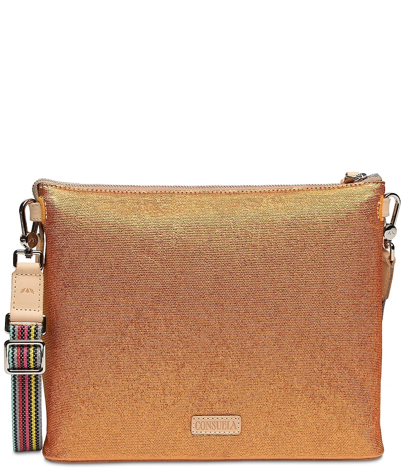 Consuela Bronzer Downtown Embroidered Metalllic Floral Crossbody Bag