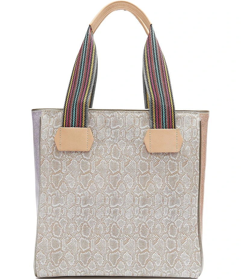 Consuela Clay Classic Embossed Snake Print Tote Bag