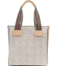 Consuela Clay Classic Embossed Snake Print Tote Bag