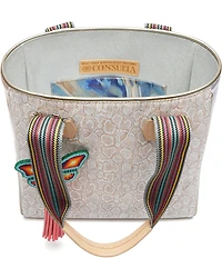 Consuela Clay Classic Embossed Snake Print Tote Bag