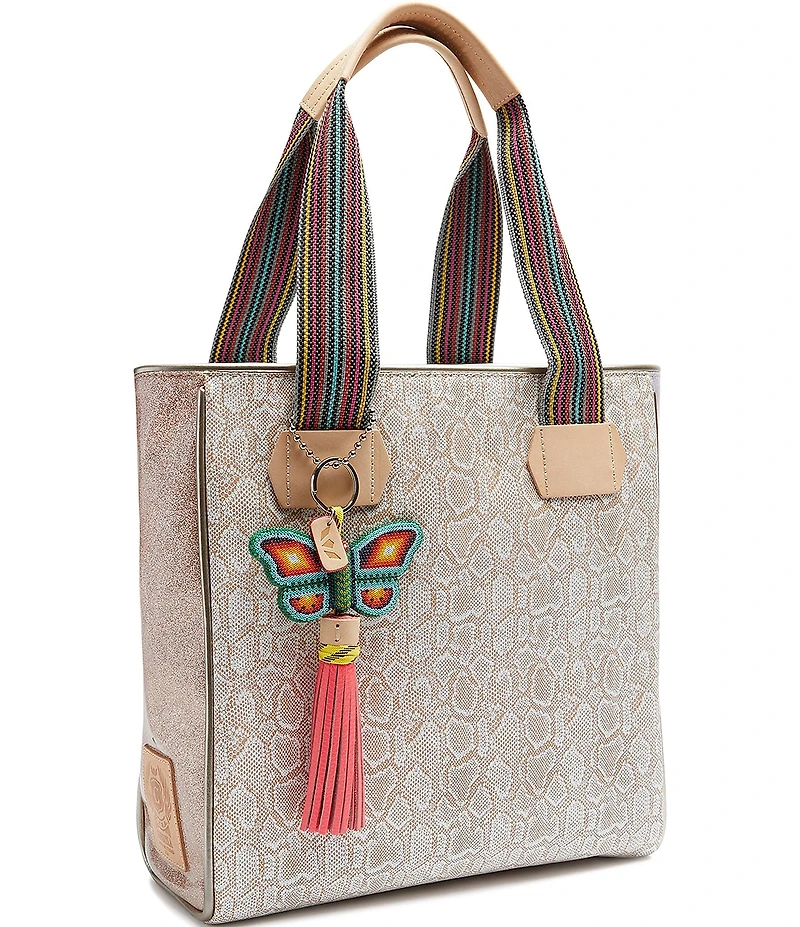 Consuela Clay Classic Embossed Snake Print Tote Bag