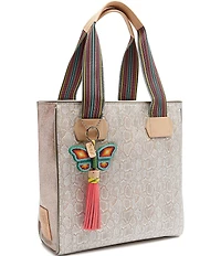 Consuela Clay Classic Embossed Snake Print Tote Bag