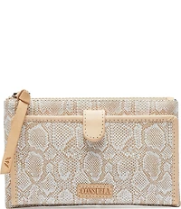 Consuela Clay Snake Print Contrast Trim Slim Wallet