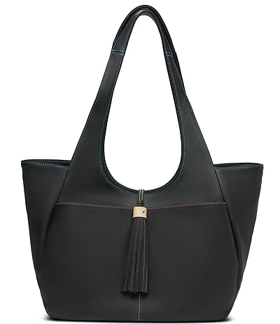 Consuela Cyndi Joya Tassel Multi Colored Stiching Tote Bag