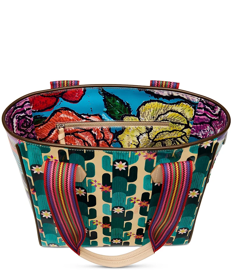 Consuela Dezi Classic Embroidered Floral Patche Tote Bag