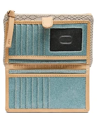 Consuela Thunderbird Embossed Snake Contrast Trim Slim Wallet