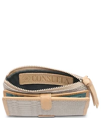 Consuela Thunderbird Embossed Snake Contrast Trim Slim Wallet