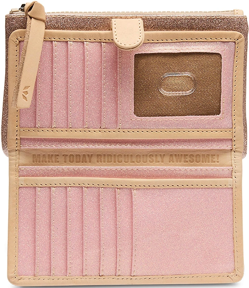 Consuela Emery Glitter Contrast Trim Slim Wallet