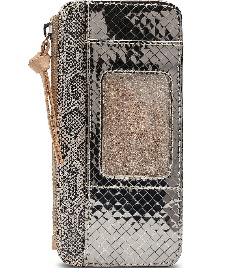 Consuela Kyle Metallic Snake Textured Card Organizer