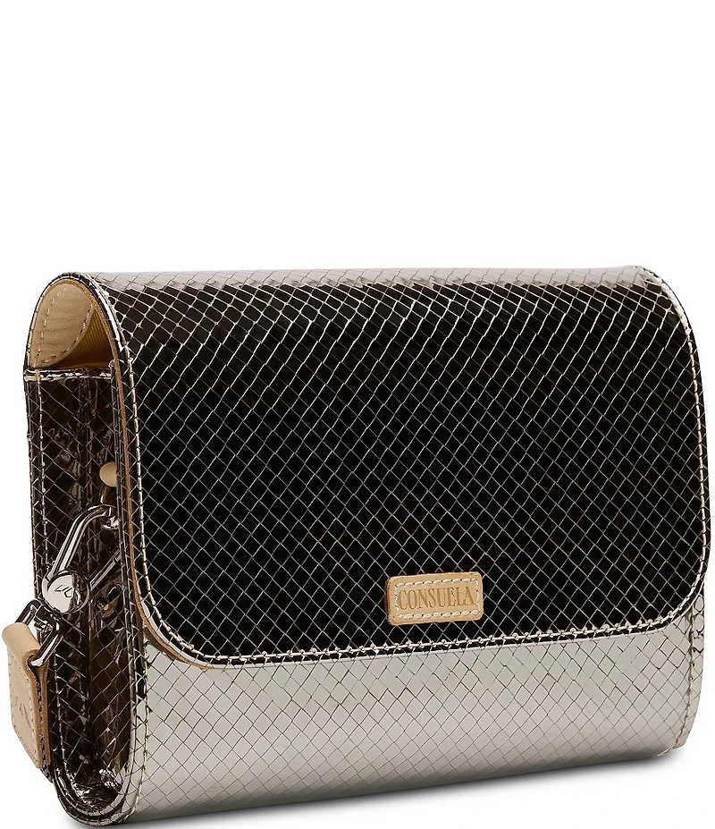 Consuela Kyle On The Town Mirrored Metallic Crossbody Bag