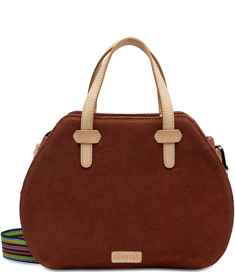 Consuela Lady Bird Sienna Suede Satchel Bag