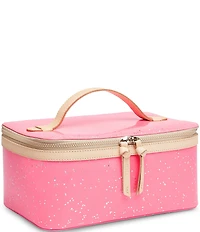 Consuela Large Shine Neon Pink Patent Star Glitter Train Case
