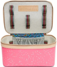 Consuela Large Shine Neon Pink Patent Star Glitter Train Case