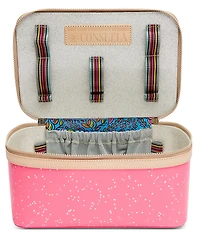 Consuela Shine Neon Pink Patent Star Glitter Large Train Case