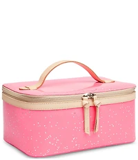 Consuela Shine Neon Pink Patent Star Glitter Large Train Case